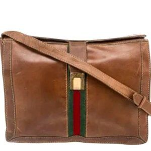 Gucci Vintage Briefcase Leather Satchel
